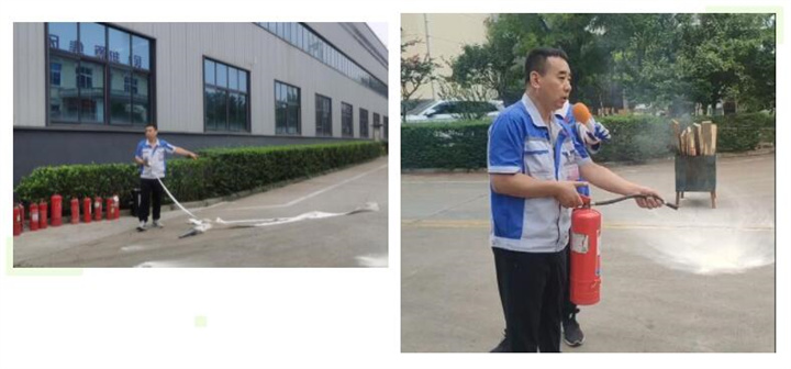 隨后,集團消防安全員為廣大職工講解滅火器和消防水槍的使用方法,并現(xiàn)場演示。廣大員工積極參與到教學演練當中,進一步鞏固消防培訓知識。 隨后,集團消防安全員為廣大職工講解滅火器和消防水槍的使用方法,并現(xiàn)場演示。廣大員工積極參與到教學演練當中,進一步鞏固消防培訓知識。